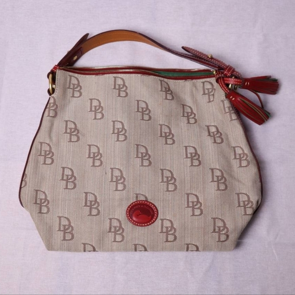 Dooney & Bourke Tan and Brown Hobo Shoulder Bag - Picture 1 of 6